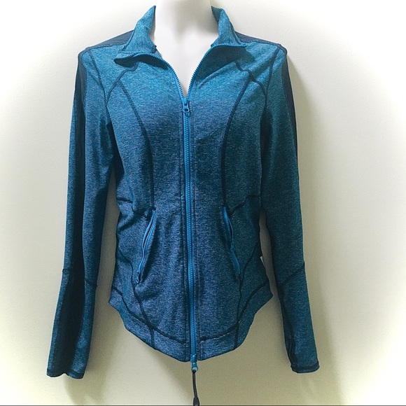 Zella Tops - Zella Teal Striped Athletic Jacket Sz S